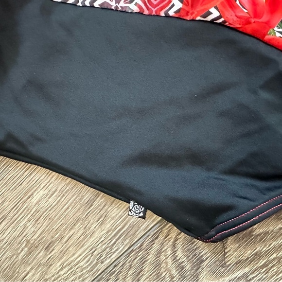 La vie en rose, orange and black one piece swimsuit SZ L - Picture 4 of 5